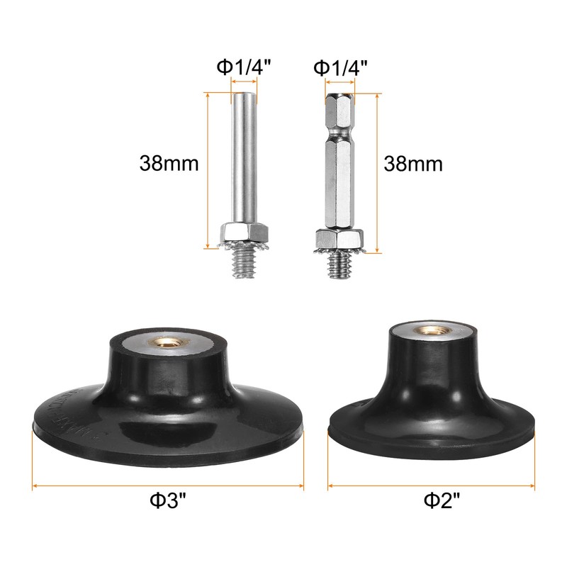 sourcing map 4 Pack 2" 3" Disc Pad Holder Quick