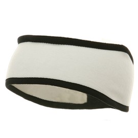 OUTDOOR Reversible Fleece Headband-White Black