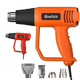 Heat Gun 2000W, Hot Air Gun Variable Temperature Control 300°C - 600°C, Electric Heat Guns with 2 Temperature Modes, Double Heating Wire Fast Heating, for Paint Stripping, Crafts, Resin, Orange