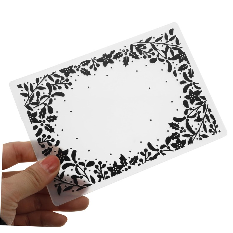 TEHAUX 3pcs Cardstock Paper Scrapbooking Tool Embossing Stencil Plastic DIY