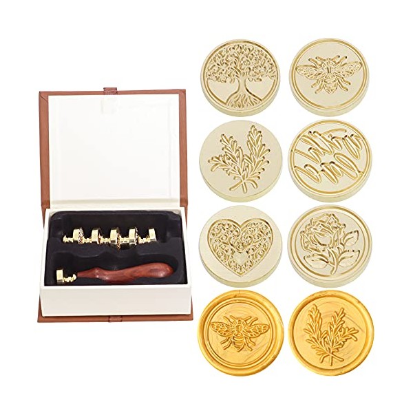 SWANGSA Wax Seal Stamp Set, Vintage 6 Pieces Sealing Wax