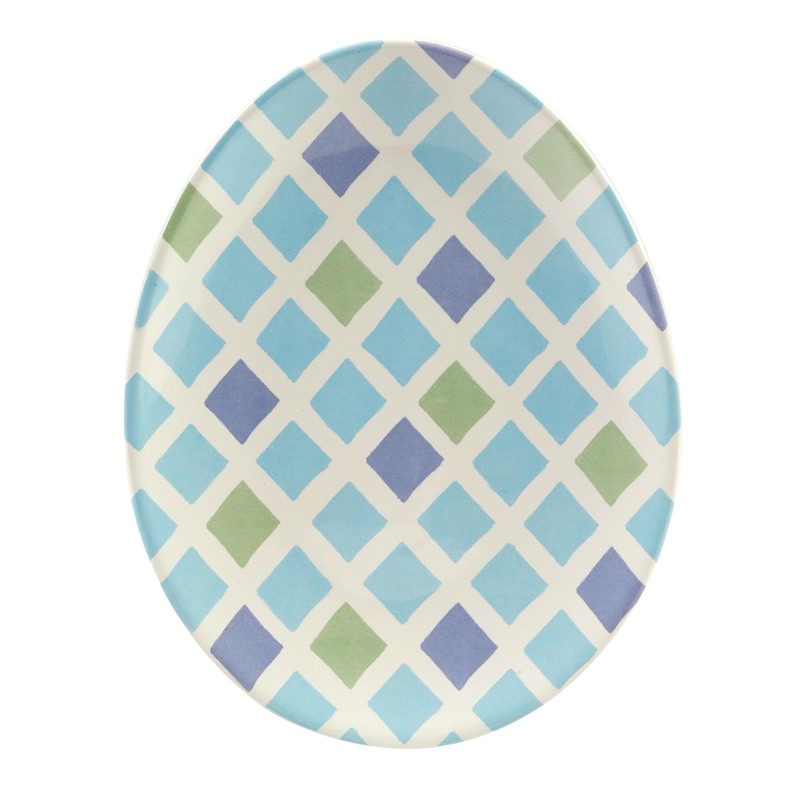 Certified International Easter Morning 10" Oval Egg Plates, Set of