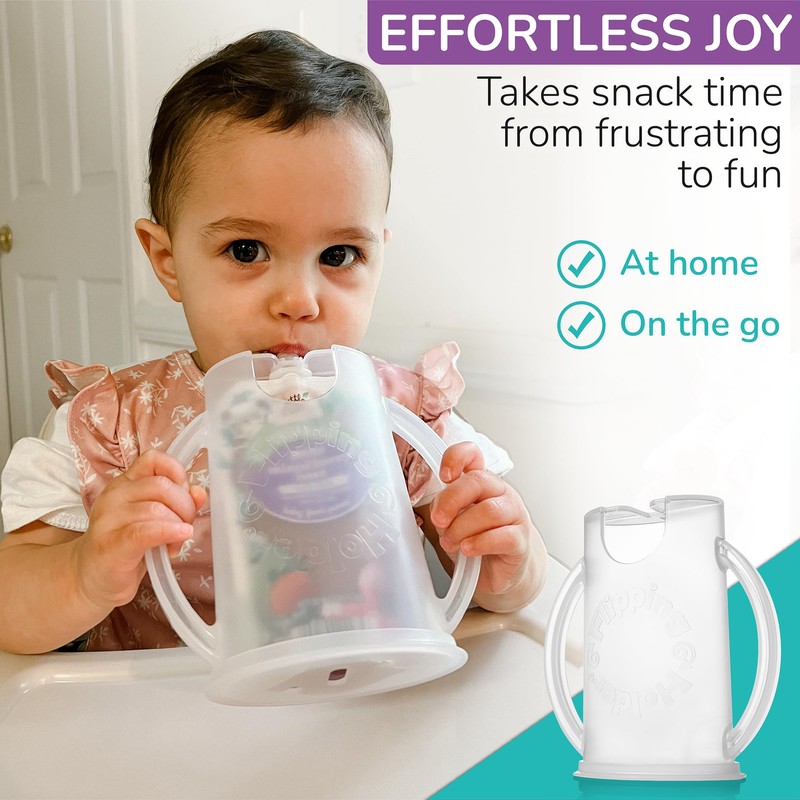 Flipping Holder Squeeze Proof Food Pouch Holder for Toddlers, Babies,