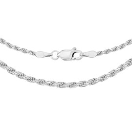 Tuscany Silver Women's Sterling Silver 1.8 mm Diamond Cut Rope Chain Necklace of Length 46 cm/18 Inch