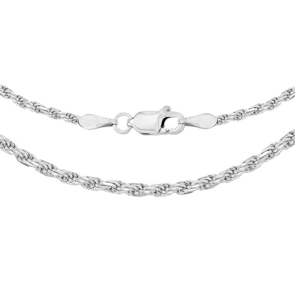 Tuscany Silver Women's Sterling Silver 1.8 mm Diamond Cut Rope