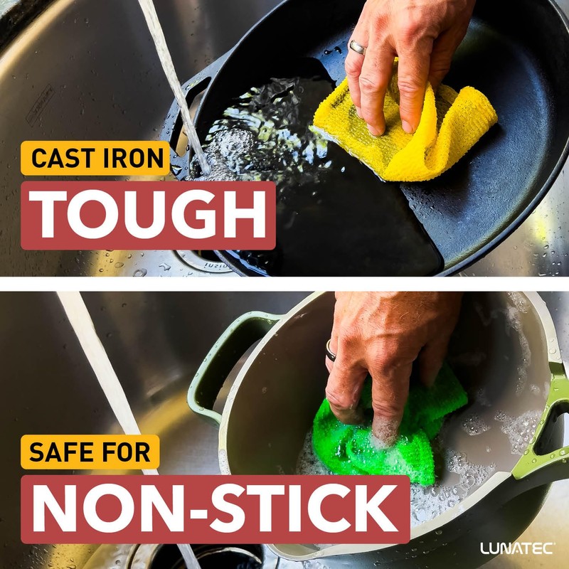 Lunatec Odor-Free Kitchen Dishcloths. A Scrubber and scouring pad for