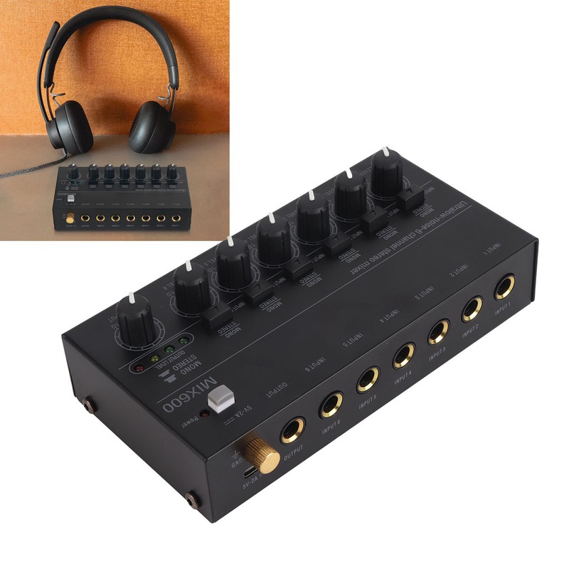 Sound Mixer Ultra Compact Metal Low Noise 6 Channel Stereo