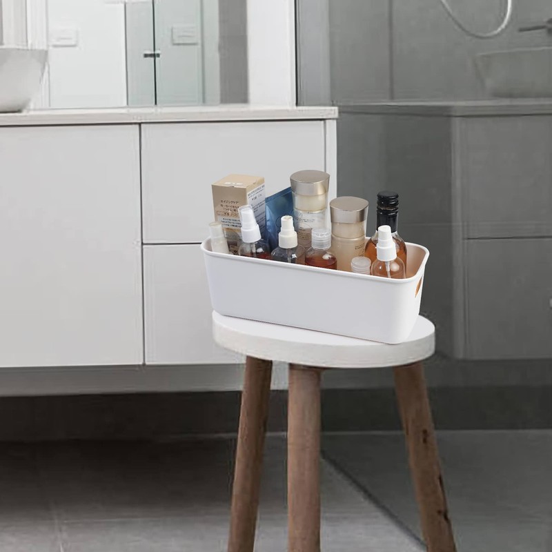 3 Pcs Plastic Storage Baskets with Handles, Kitchen Cupboard Organiser