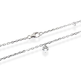 Nklaus 25 cm Anklet anchor chain 925 sterling silver rhodium-plated heart 1.4 1.6 g 5435