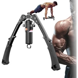 Chest Expander Arm Exercise Equipment,New Hydraulic Power Twister Spin Button 10 Gears Adjustable 22-440lbs,Thickened Carbon Steel, Handle Wear-Resistant Non-Slip PU Soft Rubber - Lens Color: Red