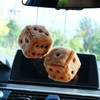Moioee Pair of Retro Square, 3 inch Fuzzy Plush Dice