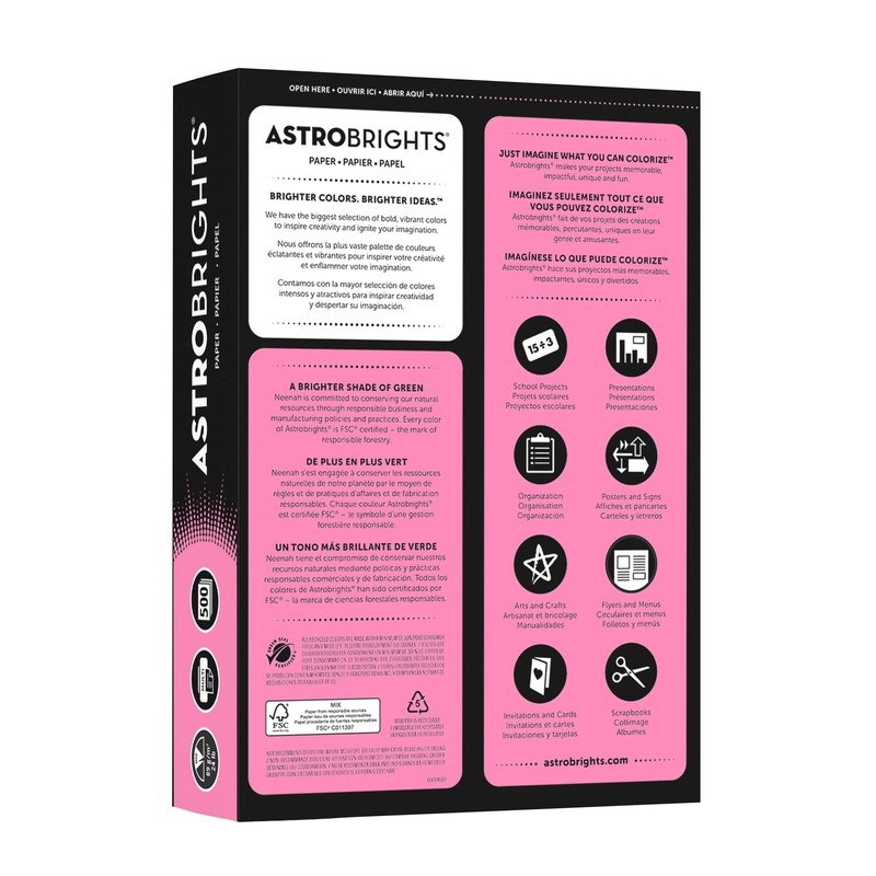 Bright Color Paper, Neenah Astrobrights®, Letter Paper Size, 24 Lb,