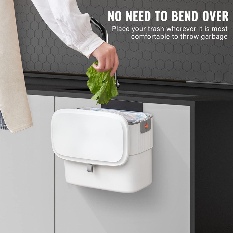 ELPHECO Kitchen Compost Bin with Lid 1.8 Gallon Hanging Trash