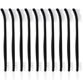 10 PCS Small Cleaning Brushes Set, Double-Ended Nylon Detailing Crevice Brush 7Inch All Purpose Stiff Bristles Brushes for Kitchen Sink Bathroom Gaps Corner