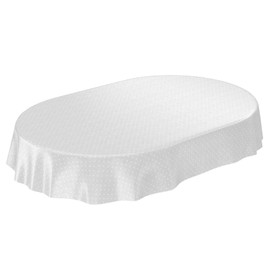 ANRO Oilcloth Tablecloth Oilcloth Tablecloth Polka Dots Plain Grey Oval 240 x 140 cm