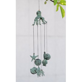 SPI Home Octopus Wind Chimes 30 Inch Cast Iron Garden Decor