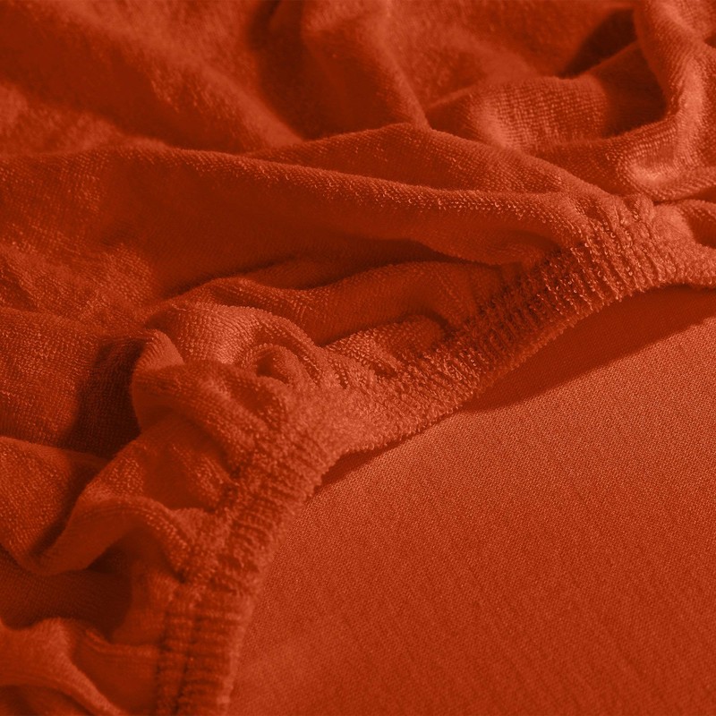 Erwin Müller Fitted sheet, "Erding" terry terracotta size 90x190 cm