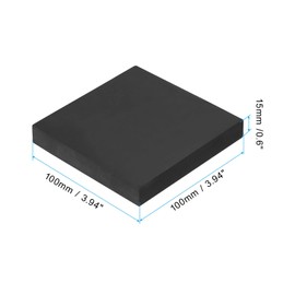 PATIKIL Rubber Bench Block 4"x4"x0.6", Square Stamping Base for Jewelers Hammering, Shaping, Chasing, Flattening Metals, Black