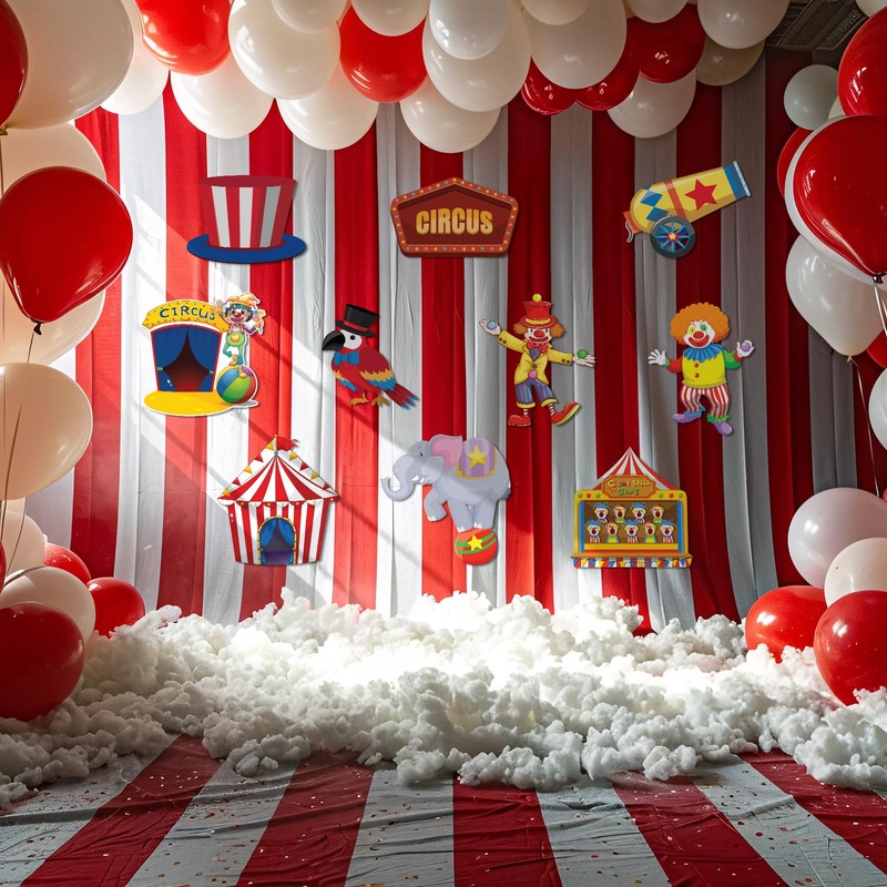 40 Pcs Circus Cutouts for Kids' Party - Carnival Photo