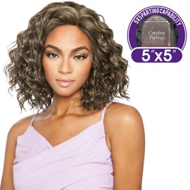 Mane Concept Brown Sugar Human Hair Blend 5X5 Lace Wig - BS5506 PIECES (KHAKIBROWN)