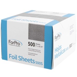 ForPro Embossed Foil Sheets 500S, Aluminum Foil, Pop-Up Dispenser, for Hair Color Application and Highlighting Services, Food Safe, 5” W x 10.75” L, 500-Count