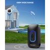 TECKNET Longest 1300 Feet Wireless Doorbell with RGB Alarm Lighting,Battery-Powered