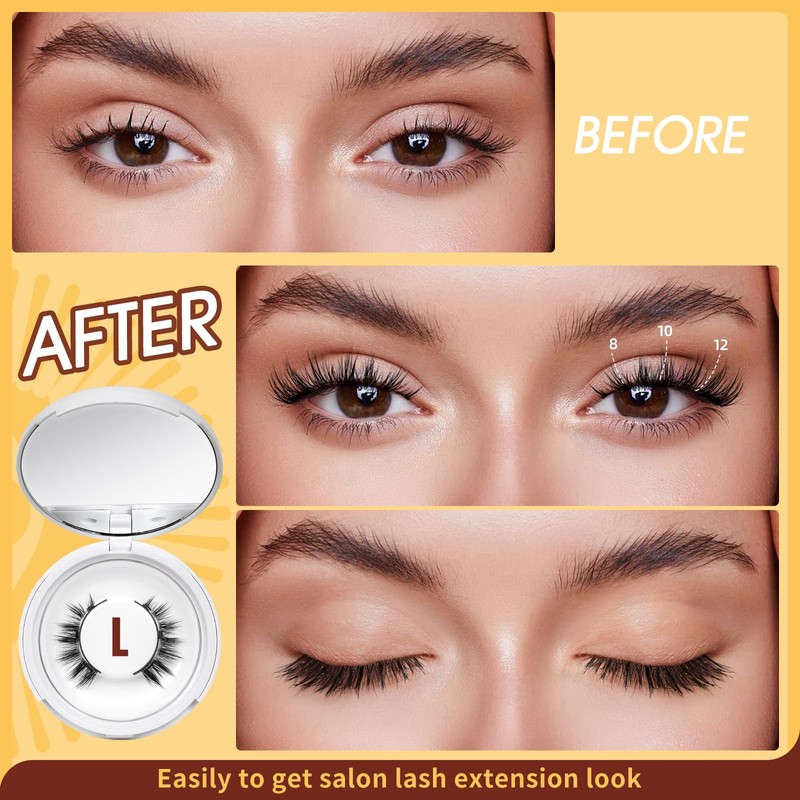 Reusable Magnetic Eyelashes with Applicator, Natural Look, Magnetic Eyelash Set,