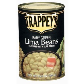 Trappey's Baby Green Lima Beans with Slab Bacon , 15.5 Ounce (Pack of 8) by Trappey's