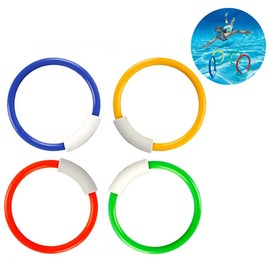 Xrten 4 Pieces Children's Diving Rings Pool Toy, Diving Toy, Water Swimming Game Set