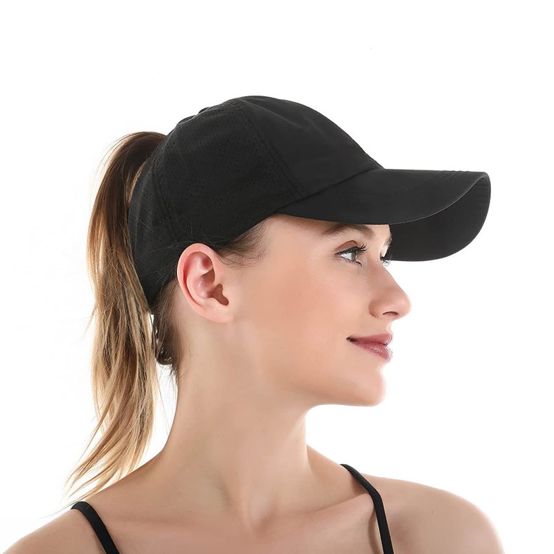 Ponytail Hat for Womens, Quick Drying Mesh Ponytail Hole Baseball