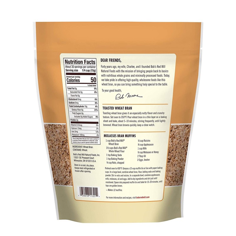 Bob's Red Mill Wheat Bran, 8oz (Pack of 1) -