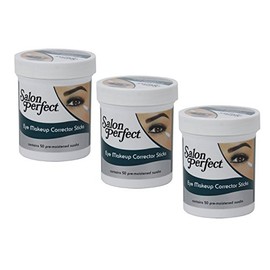 (Lots of 3) Salon Perfect Eye Makeup Corrector Sticks Oil Free, Fragrance Free 100% Cotton Swabs Contains 50 Pre-Moistened Swabs Made in U.S.A