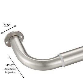 Room Darkening Curtain Rod, Wrap Around Design, Extra-Thick 1-Inch Diameter Single Drapery Rod, Extendable Metal Rod Set for the Blackout Curtains and Sheer (Satin Nickel, 84-120")