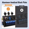 RVBOATPAT Marine Boat Switch Panel Waterproof 8 Gang 12V Rocker