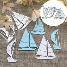 Sailboat Frame Metal Die Cuts Cutting Dies, Sailboat Frame Cutting Dies Paper Cards Cutting Dies Cut Stencils for DIY Embossing Card Making Book Tags Decorative Paper Dies Scrapbooking