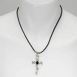 Umranktem & Cross Pendant with black stone, Gothic