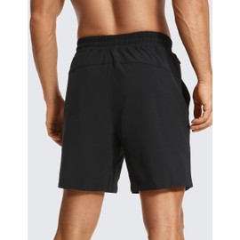 CRZ YOGA Pantalones Cortos de Entrenamiento de Secado rápido para Hombre con Bolsillos para Correr 7 Pulgadas Negro Mediano