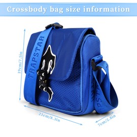 Shengo Trapstar Shoulder Bag, Cross Border Oxford Fabric, Hip Hop Fashion for Adults, Blue, L