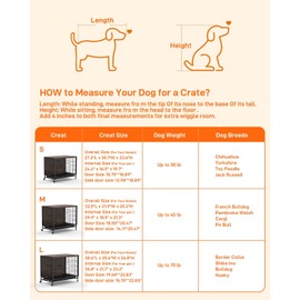 Dog Crate Furniture, 32.5" Wooden Dog Kennel with Wheels & Double Doors, Dog Cage End Table Upgraded, Indoor Dog Crate Dog House for Small Medium Dogs, Rustic Brown