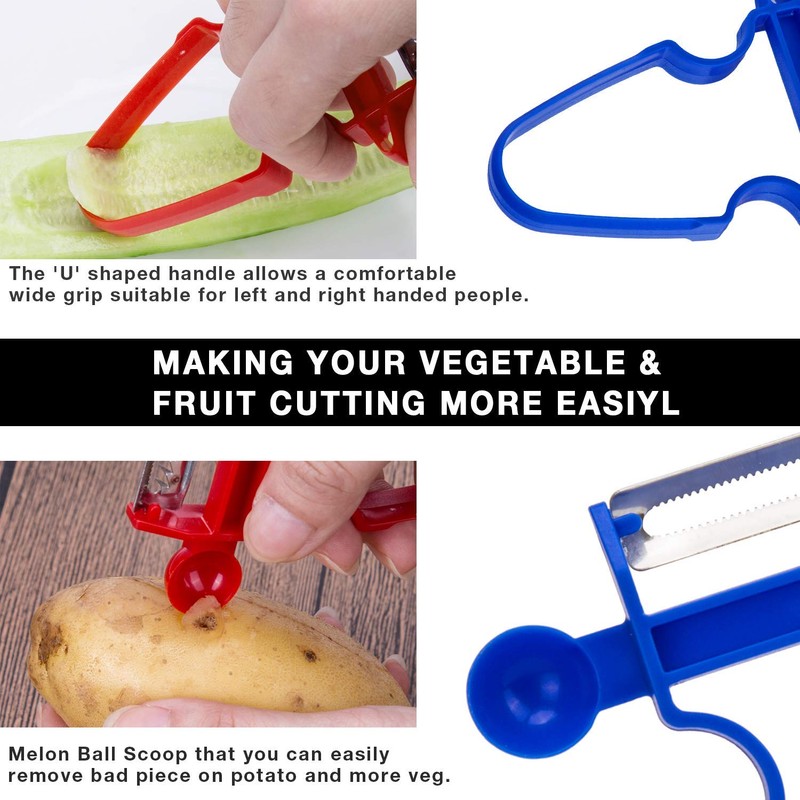 Golddunes Trio Vegetable and Fruit peelers (3 Peeler Set)