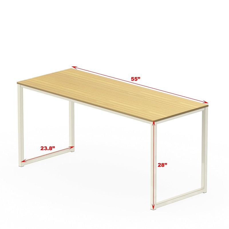 SHW Home Office 55 Inch Computer Desk, 24" Deep, Oak