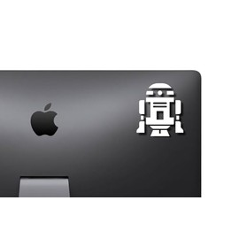 R2-D2 Vinyl Decal Stickers, 3" Tall, 2 Pack Set, for Cars, Walls, Laptops (Matte White)