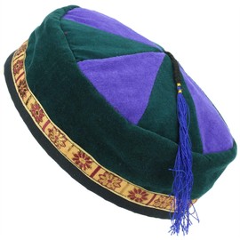 Siesta Nepalese Velvet Smoking Hat - Green Purple (Medium)