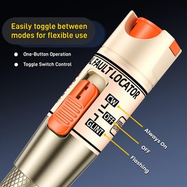 Visual Fault Locator, 10mW VFL Fiber Optic Tester Kit - Include Single Mode 9/125um FC Male to LC Female Adapter, Light Pen for Fiber Network Cable Test