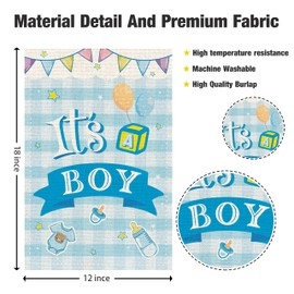 Dalaber It's A Boy Garden Flag,Welcome Baby Boy Sign - Birthday Party Decorations Garden Flag Happy Birthday Garden Flag Yard Decor, Double Sided