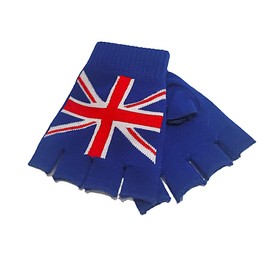 2 Brothers Unlimited Inc Union Jack Flag Fingerless Gloves, Blue Red White