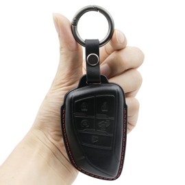 bluqulo for Chevy Leather Key Fob Protector Key Holder Key Case Compatible GMC Yukon Sierra Chevy Silverado 1500 2500 3501 HD Suburban Tahoe Colorado