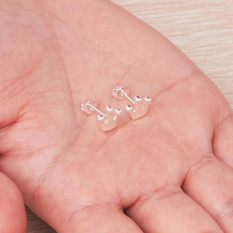 Philip Jones Silver Plated Crown Stud Earrings