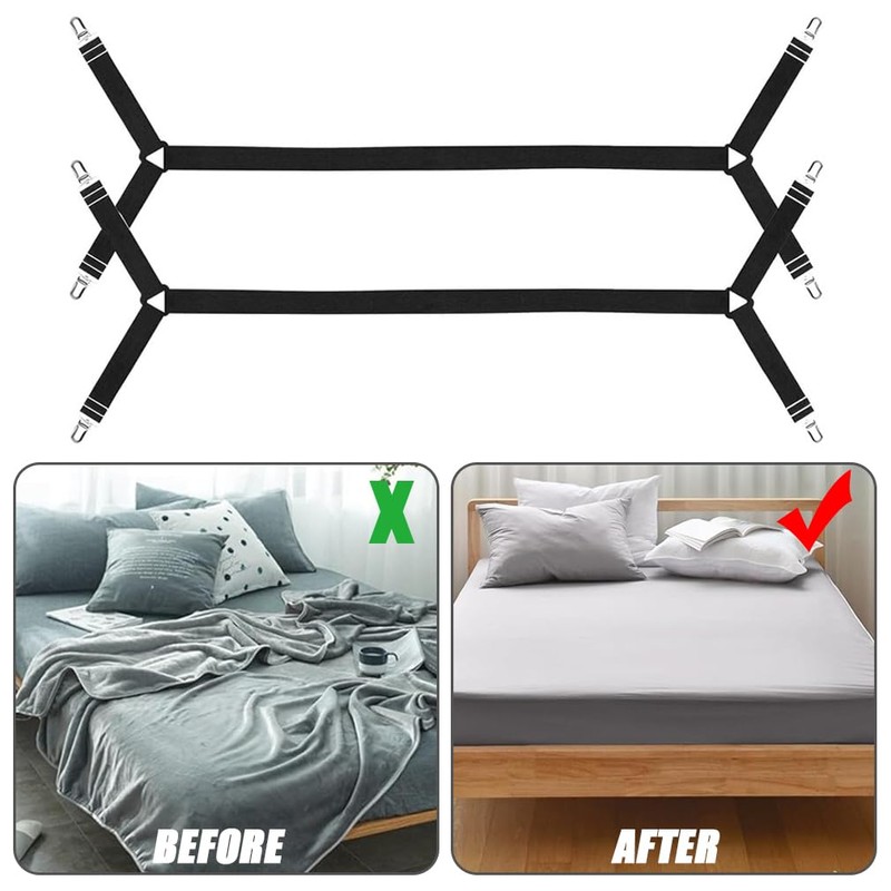 hzbaiyi 2 Pcs Bed Sheet Clips Triangle Adjustable Bed Sheet