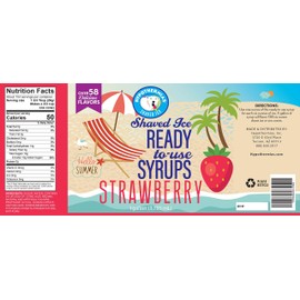 Strawberry Ready to Use Shaved Ice or Snow Cone Syrup Gallon (128 Fl. Oz)